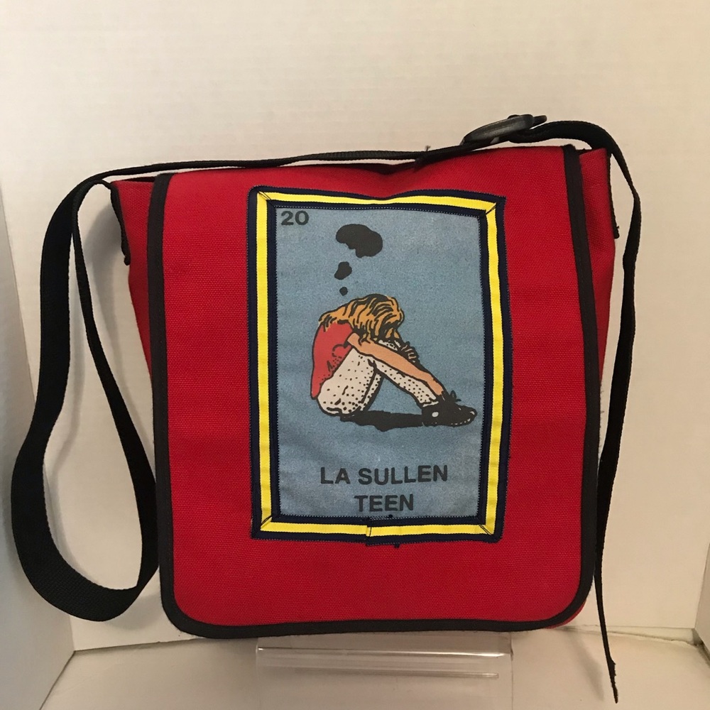 Love Shine New York Red La Sullen Teen Canvas Tote Bag Purse